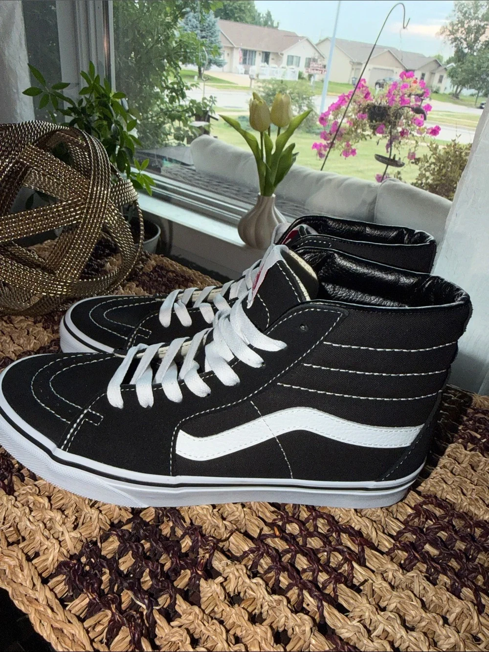 Vans Sk8-Hi Black White High Top Sneakers Women’s 9 Men’s 7.5 With Box